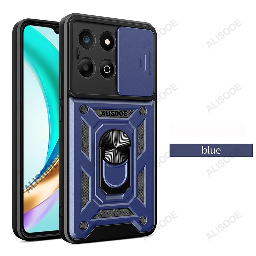 

Чехол Funda for Honor X6B, держатель для объектива камеры, противоударный чехол для телефона For Honor X6b JDY-LX1, JDY-LX2 Capa for Honor X6B синий