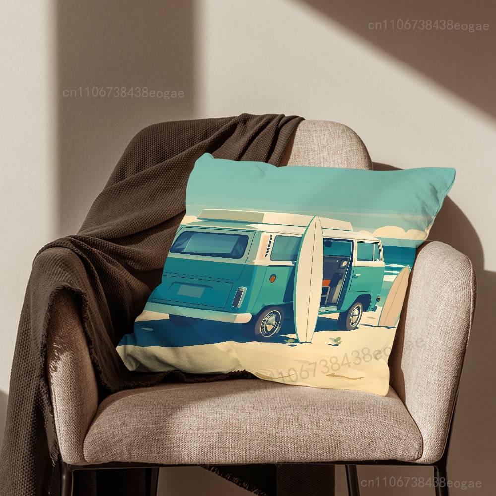 C-Combi Van S-Surf Throw Pillow Case For 45x45cm,55x55cm,30x30cm For Home Bedroom Decoration And Protector 30cmx30cm