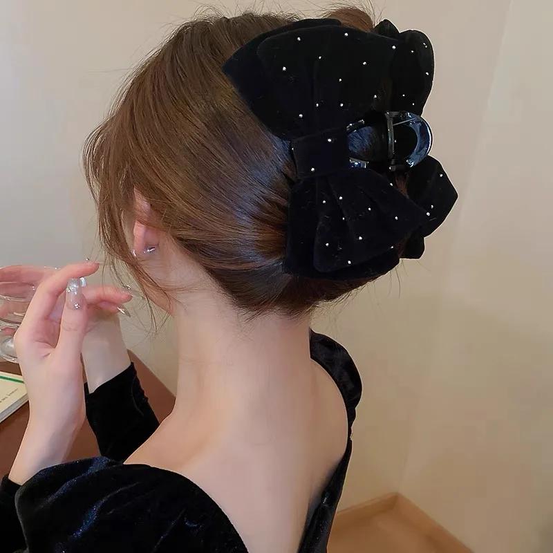 16CM Große Schleife Haarklammer Krabbe Frauen Französisches Temperament Haarnadel Haarspange Für Mädchen Pferdeschwanz Haaraccessoires Klammer Krabbe Haarnadel