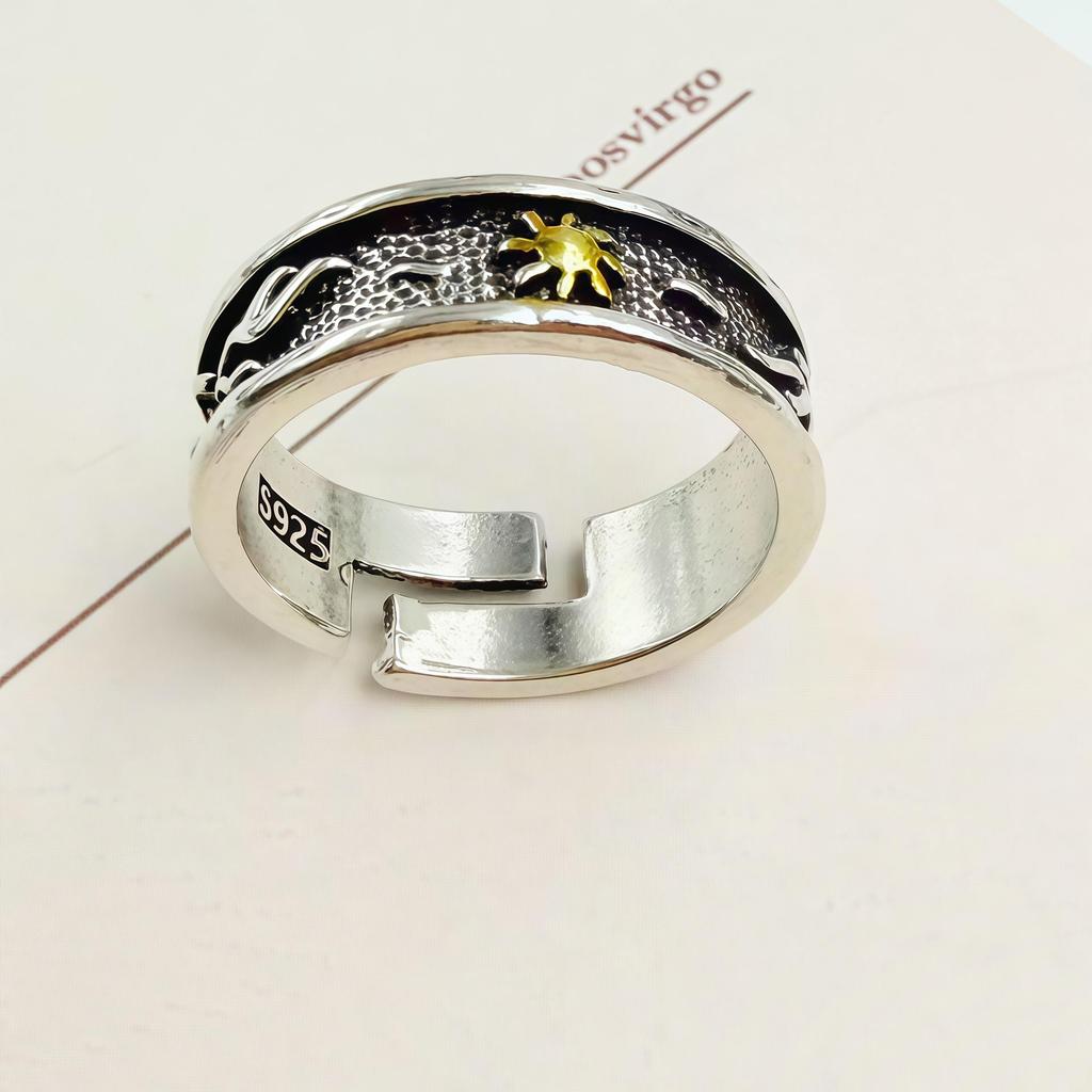 Retro Ringtail Sun God Hip Hop Open Index Finger Ring for Men