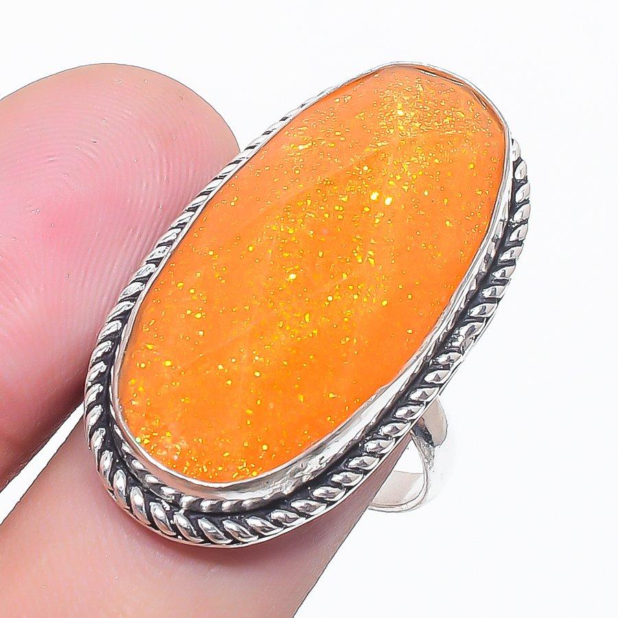 

Натуральный оранжевый триплет опал серебро 925 пробы ювелирное кольцо размер 7 P8y12