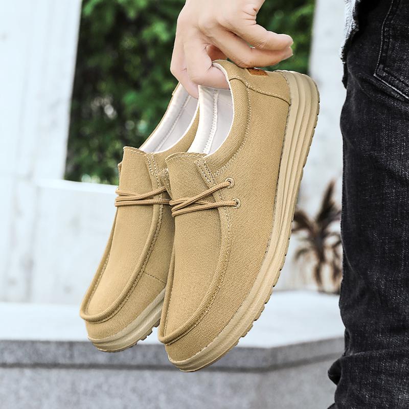 Summer Men Canvas Shoes New Boat Shoes Outdoor Slip On Loafer Fashion Casual Flats Lightweight Non Slip Deck Shoes Big Size