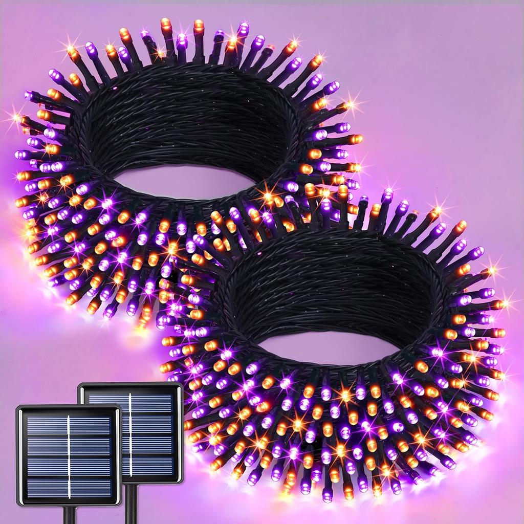 Outdoor Tree Garden Patio Christmas Wedding Decor Solar Powered Warm White LED String Lights IP65 Waterproof Auto On/Off 8 Modes