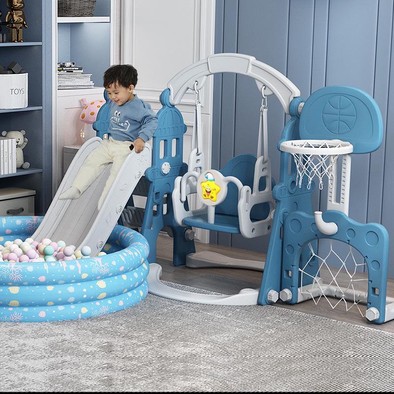 4-in-1 Indoor/Outdoor Kids Playset: Slide, Swing & More