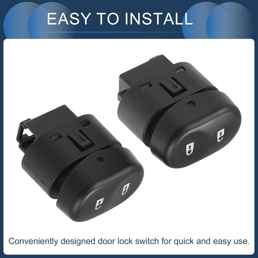 Car Door Lock Switch, Front Left Right No.15823977/15835662 for Chevrolet Malibu 2008 Black, 1 Pair