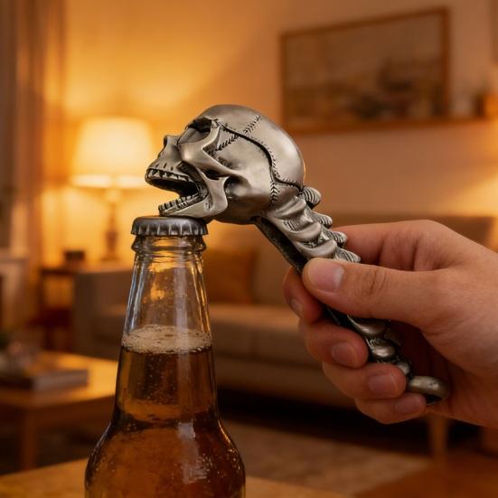 Skeleton Bottle Opener Ergonomic Grip Unique Skull Design Opener Gothic Halloween Decor Portable