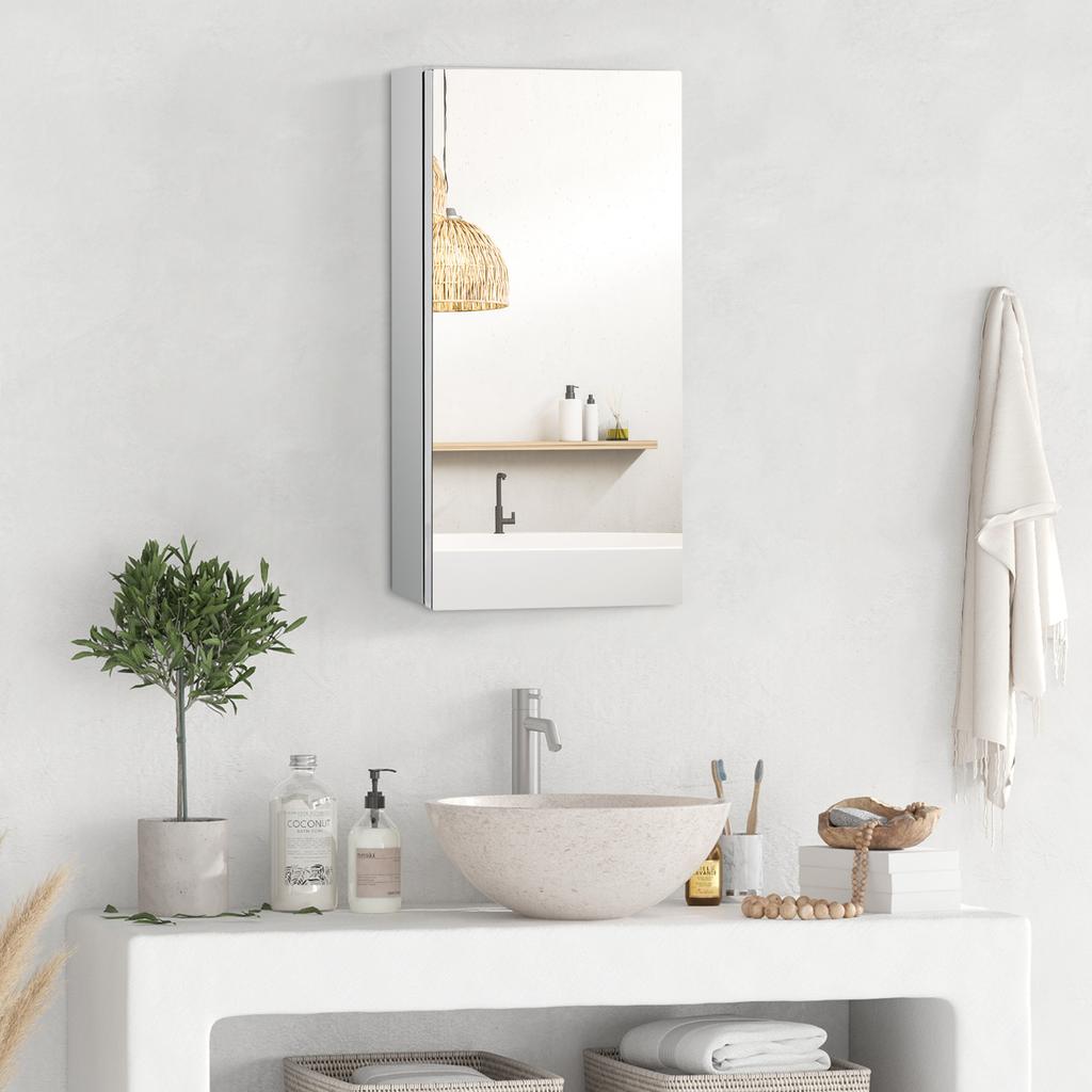 Stainless Steel Wall-mounted Bathroom Mirror Storage Cabinet 300mm (W)