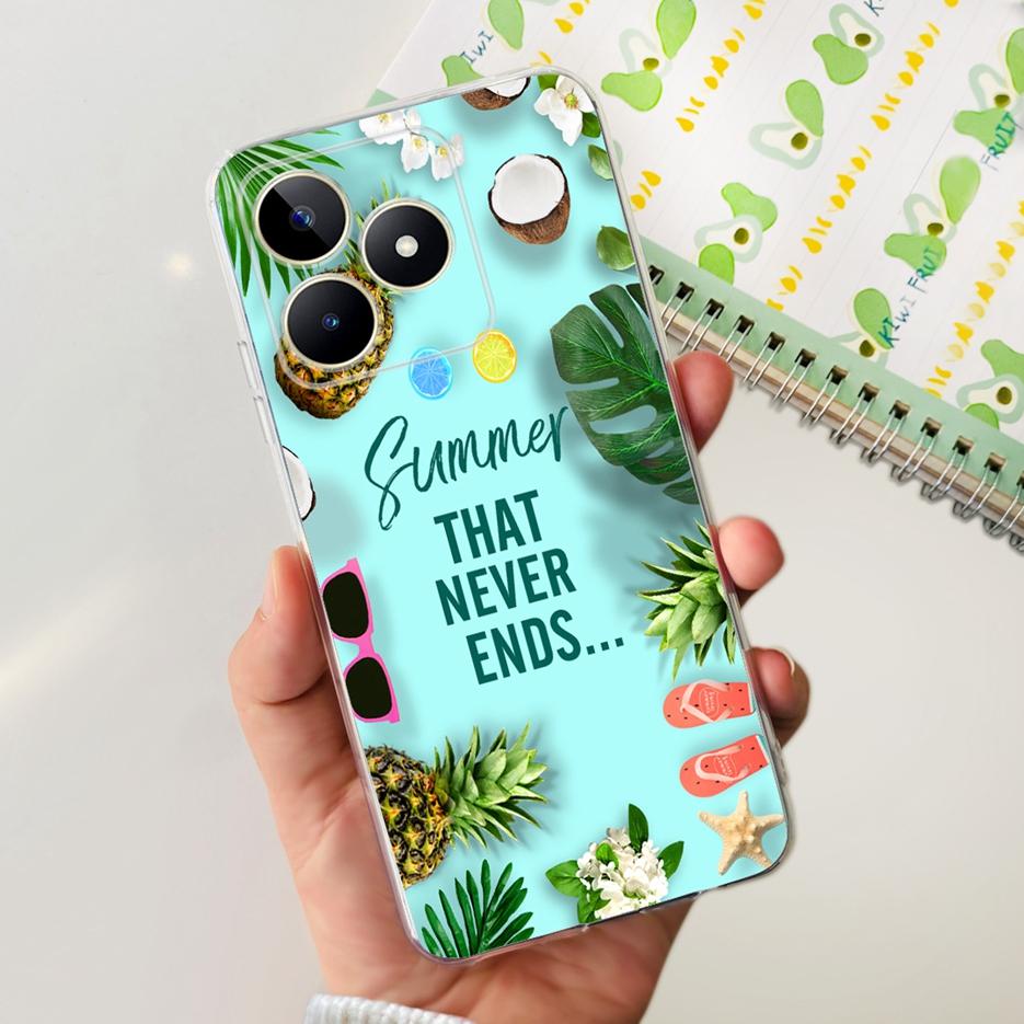 Etui na Realme Note 50 RMX3834 Uroczy Kot Malowane Pokrowiec Miękki Silikonowy Pokrowiec na Telefon Na Realme Note 50 Note50 Tylna Pokrywa 6.74'' Torby