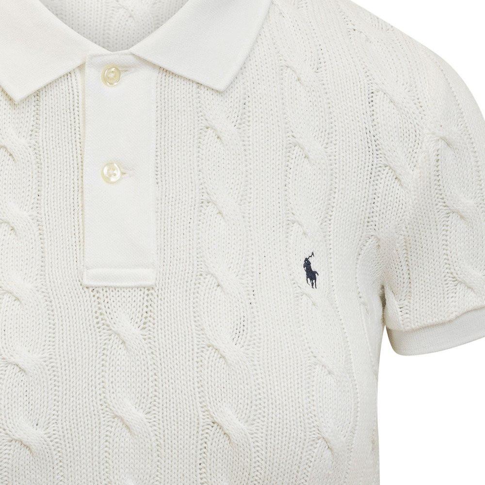 Polo Ralph Lauren SS23 Logo Striped Print Short Sleeve Polo Shirt Women Tops White 211891579-001