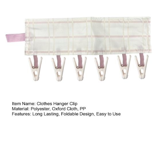 Travel Hanger with 6 Clips Strong Load-bearing Fastener Tape Design