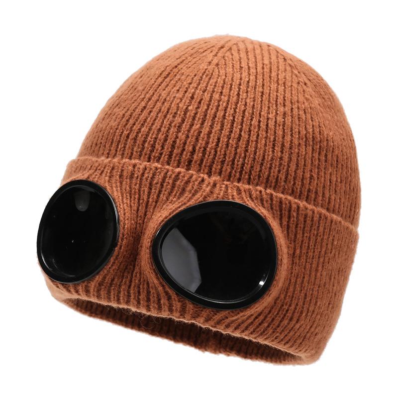 Occhiali da aviatore Cappello a maglia Cappello invernale con occhiali da sole Occhiali Cappello antivento Protezione per le orecchie Cappello di lana caldo