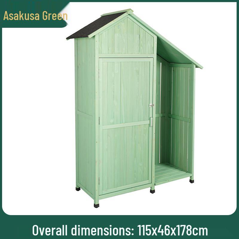 Waterproof Outdoor Wooden Storage Cabinet for Garden Tools - Anti-Corrosion and Sun Protection, Ideal for Courtyard and Balcony Use.