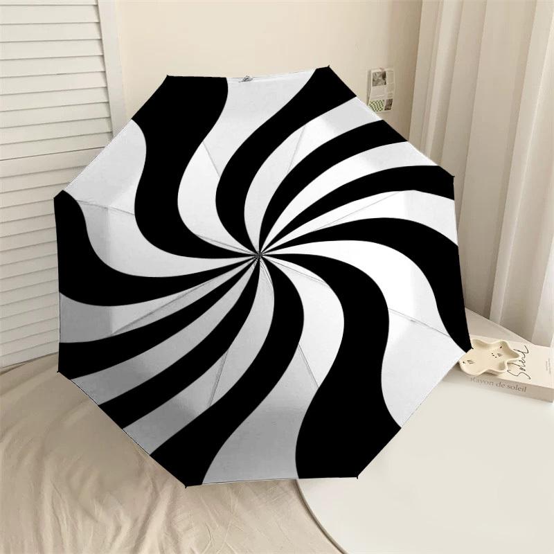 

1PC swirl patternAutomatic Open/Close Umbrella with Windproof, 8-Rib Sturdy Canopy, Durable Ribs, Fashionable Design1265A