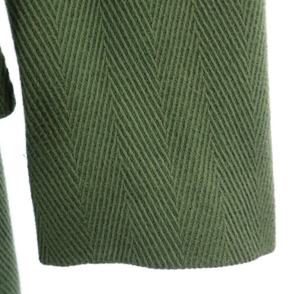 Paul Smith Wool Blend Herringbone Coat 40 Khaki Women Used