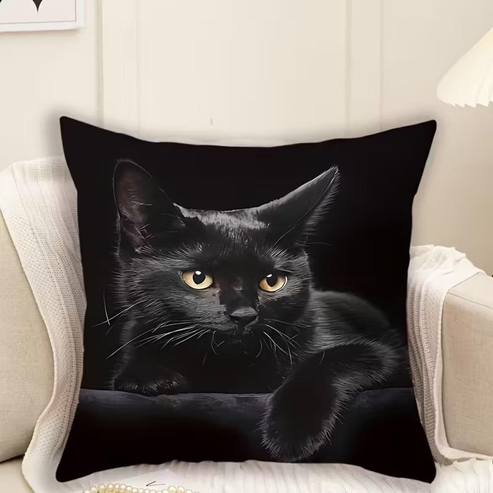 

Animal Pillow Cover, Sofa Decoration, Without Pillow Core, Sofa Square Pillowcase,17.71*17.71in One Size чорний