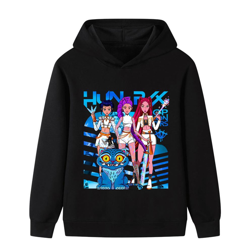 B1231 Kids Boys Girls Kpop Rumi Zoey Mira Print Long Sleeves Hoodie