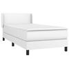 Maison Exclusive - Sommier à lattes de lit avec matelas Blanc 90x200 cm Similicuir