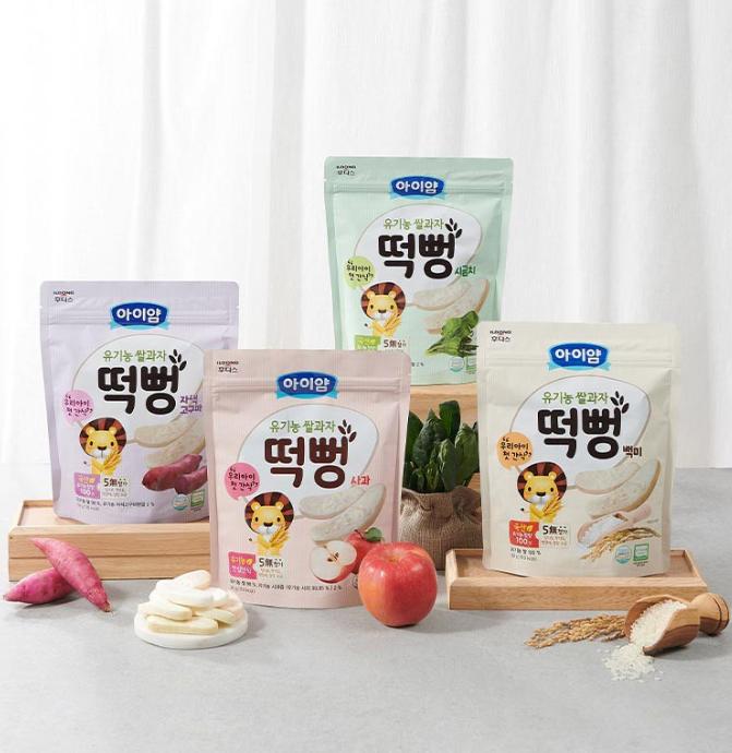 Organic Korean Rice Snack – Apple / Spinach 30g (No Added Sugar, Gluten-Free)