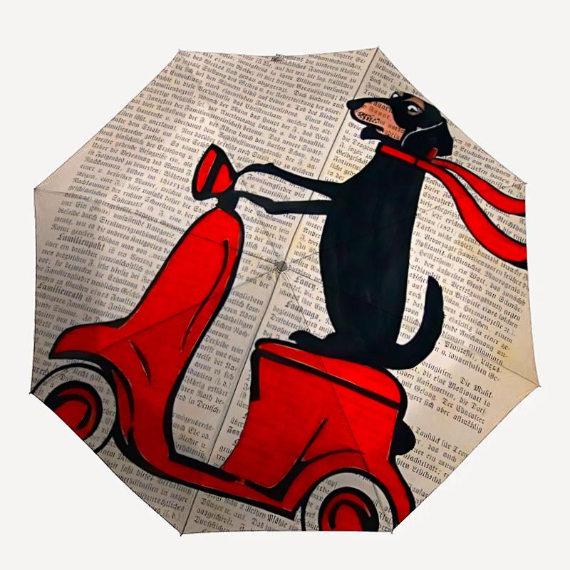 

1 шт. Парасолька для самоката, собачого автоматичного відкриття/закриття, компактна складана парасолька, портативна парасолька для будь-якої погоди для жінок/чоловіків F1124317