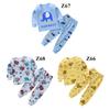2 Pcs/set Children's Underwear Set Cotton Long-sleeved T-shirt + Trousers for 0-4 Years Old Kids