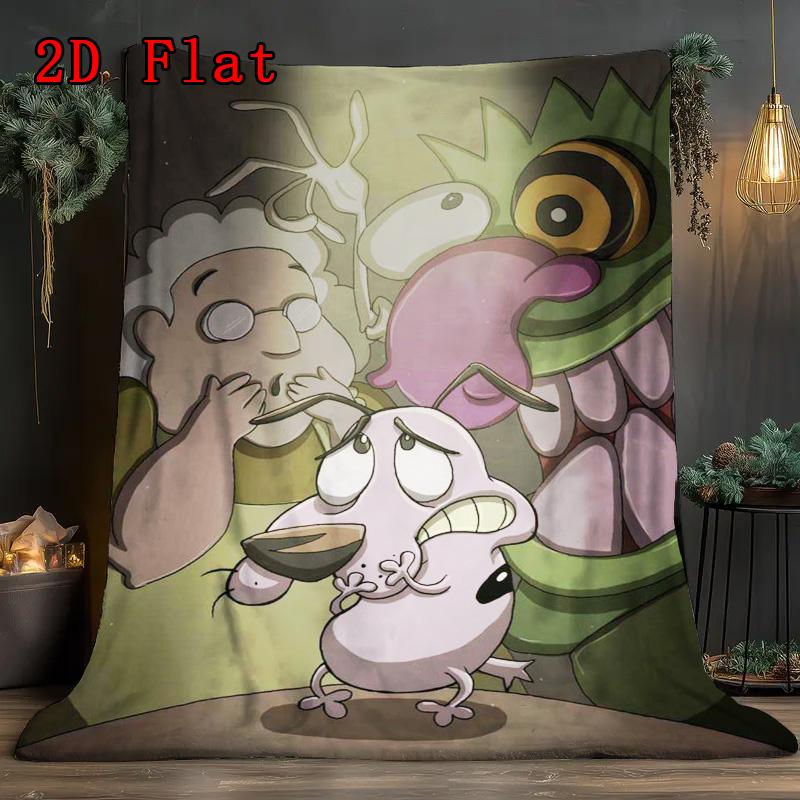 Timid Cartoon Puppy 2D Flat Pattern Flannel Blanket High quality All Seasons Warmth and Comfort Perfect for Christmas Gifts.