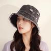 Korean Style Denim Bucket Hat Washed Denim Basin Hat Personalized Sun Hat  Travel