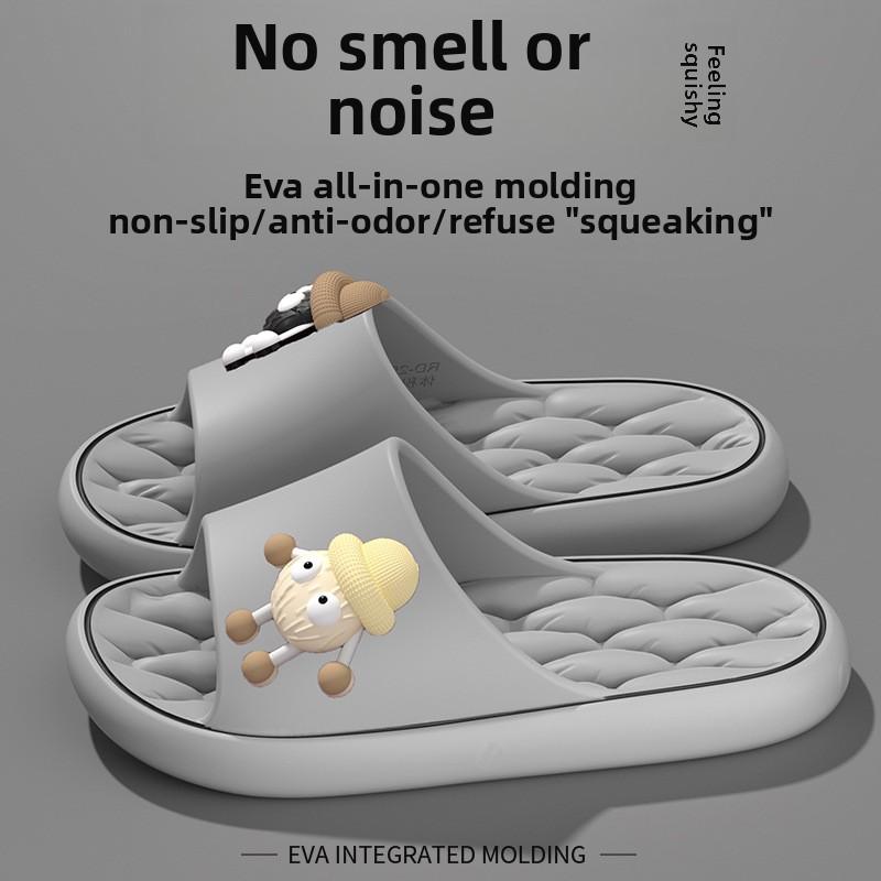 Милые тапочки в виде угольных шариков для женщин и мужчин - для дома и улицы с противоскользящим комфортом 44-45 серый