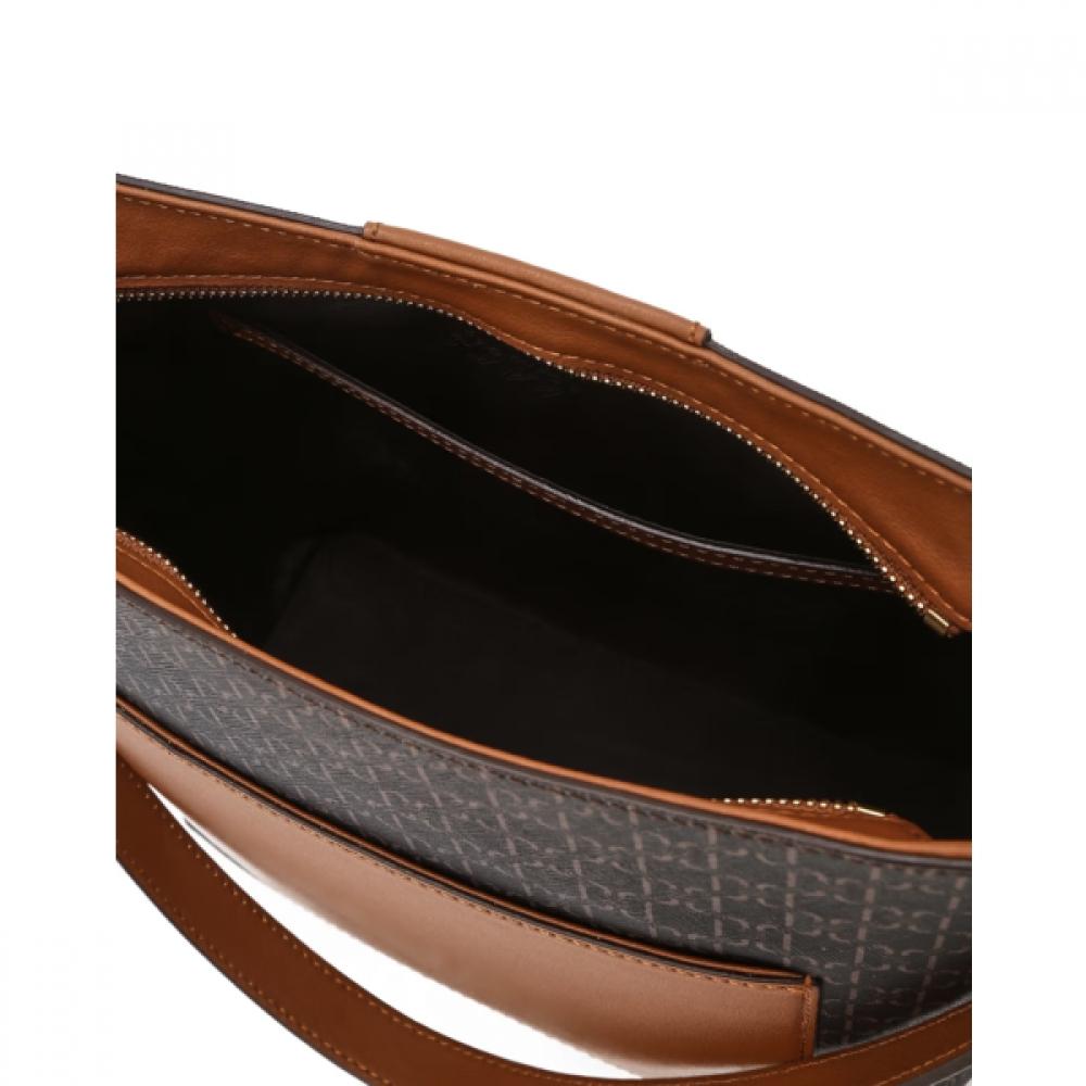 Daks Brown Dd Logo Leather Shoulder Bag Dcba6f861w3