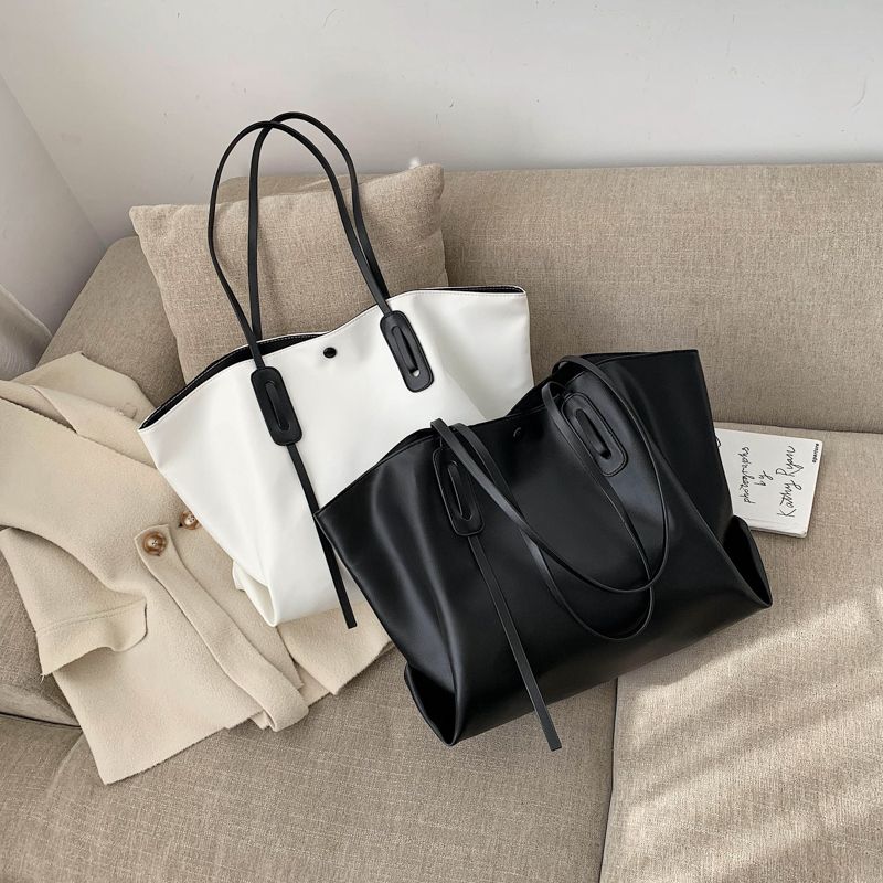 Large Capacity Women's Bag Korean Style Fashion Casual Handbag Shoulder Bag Versatile Simple Parent-Child Tote Bag