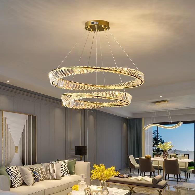 High-End Crystal Pendant Light for Living Room, Loft, Villa, Hotel, and Bedroom