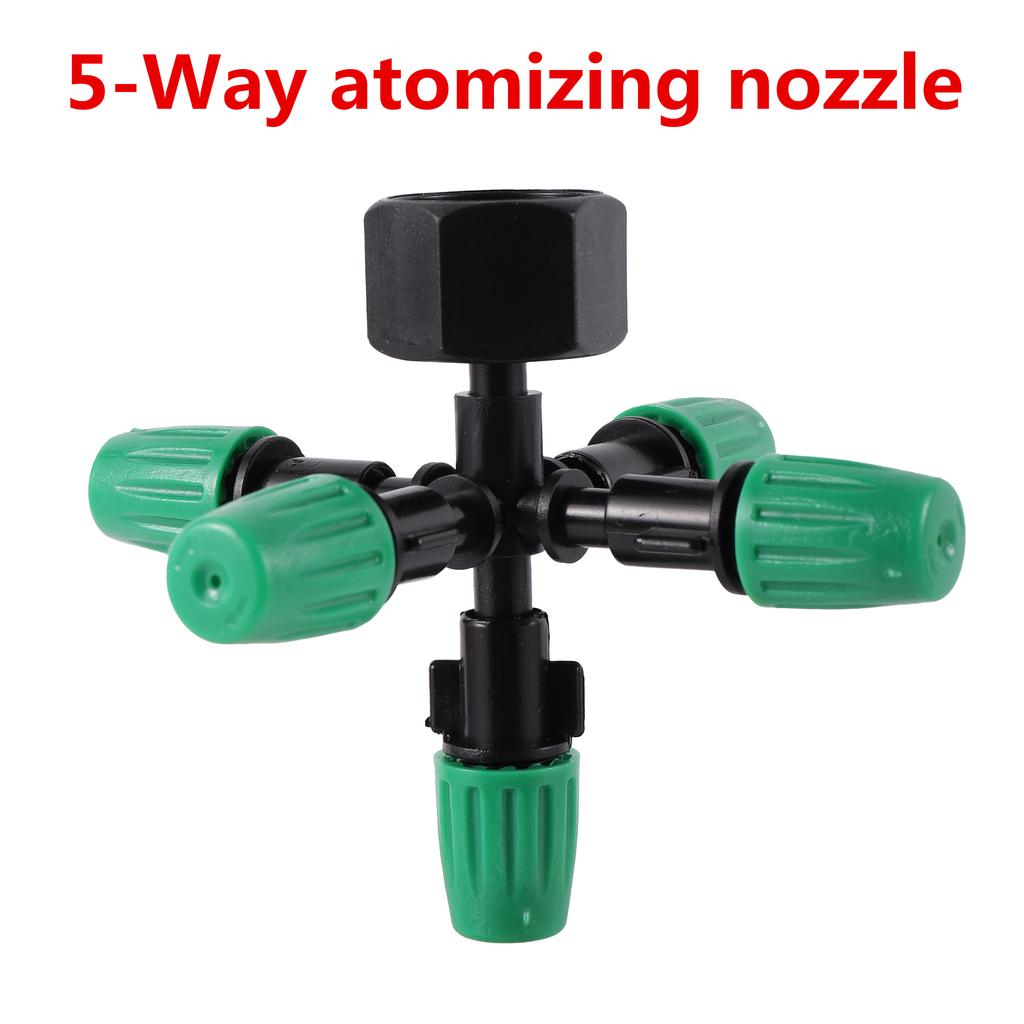 Misting Atomizing Sprayer Garden Irrigation Misting System Watering Supplies 4/5/6/7Way Fogger Nozzle with 1/2" Thread Connector