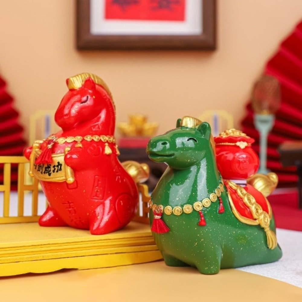 Resin Zodiac Horse Figurines Chinese Style Horse Figures Ornament  Chinese New Year Gift