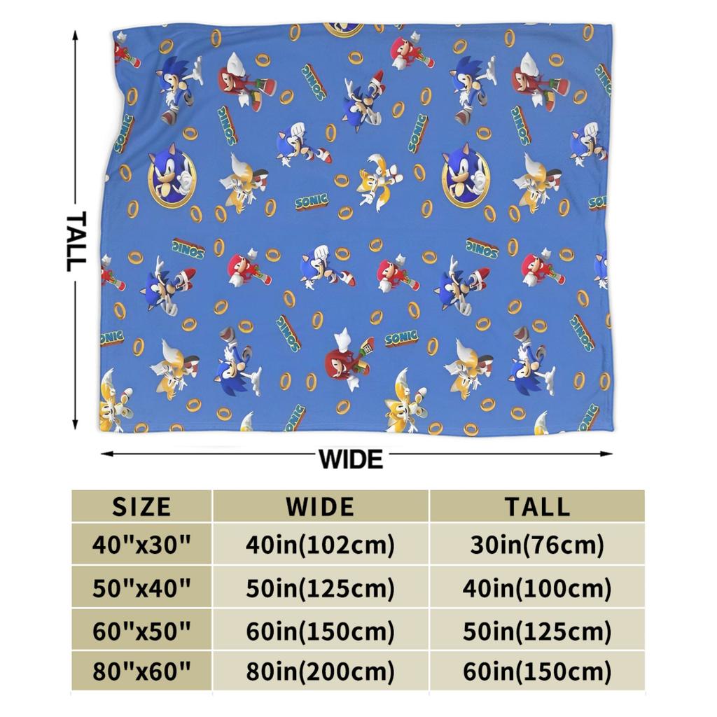 Shadow Game Flannel Blankets Soniced Cartoon Custom Throw Blanket for Home 200x150cm Plush Thin Quilt