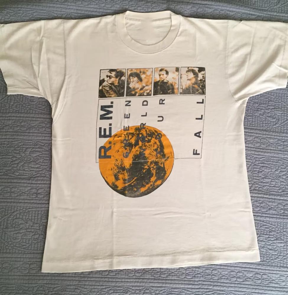 

Vtg R.E.M Green World Tour Heavy Cotton White For Men S-5XL DI070 Unisex T-Shirt M