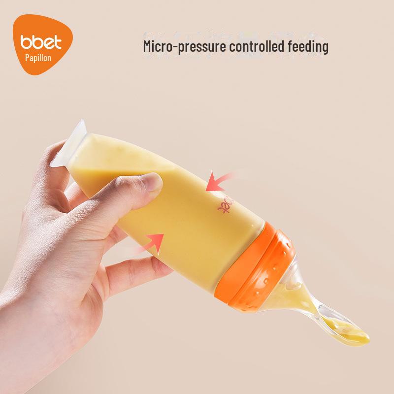 Silikonowa butelka do karmienia dziecka z miękką łyżeczką do karmienia kaszką