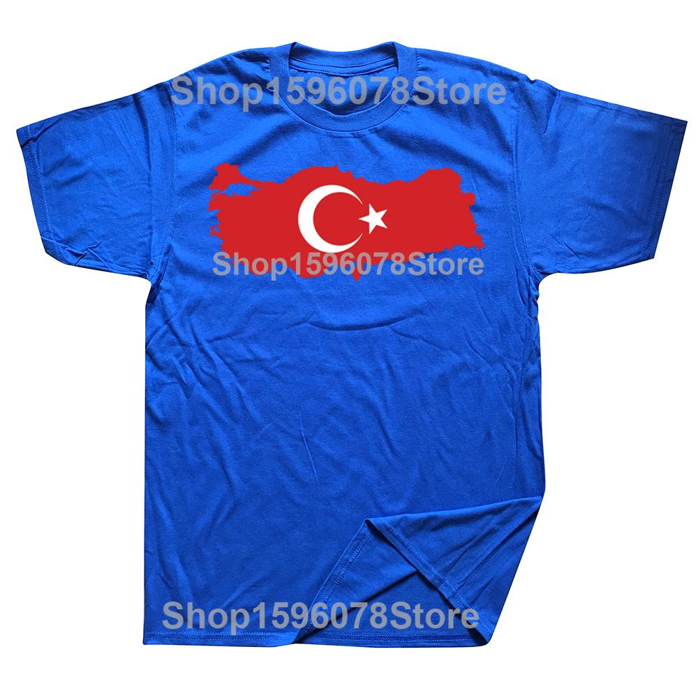 Lustige Türkei Türkische Türkei Flagge Grafik T-Shirts Herren Damenmode Freizeit T-Shirt 100% Baumwolle Locker Übergroßes T-Shirt