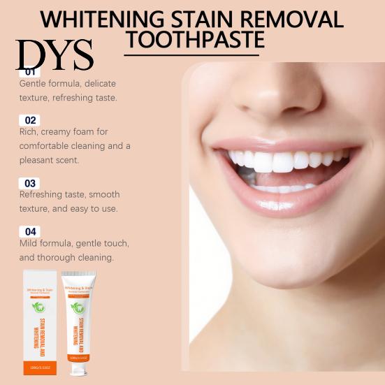 100G Care Toothpaste Stain Removal Teeth Whitening Toothpaste, Gentle Cleansing for Oral Men Women, Fresh Breath Mints Flavor