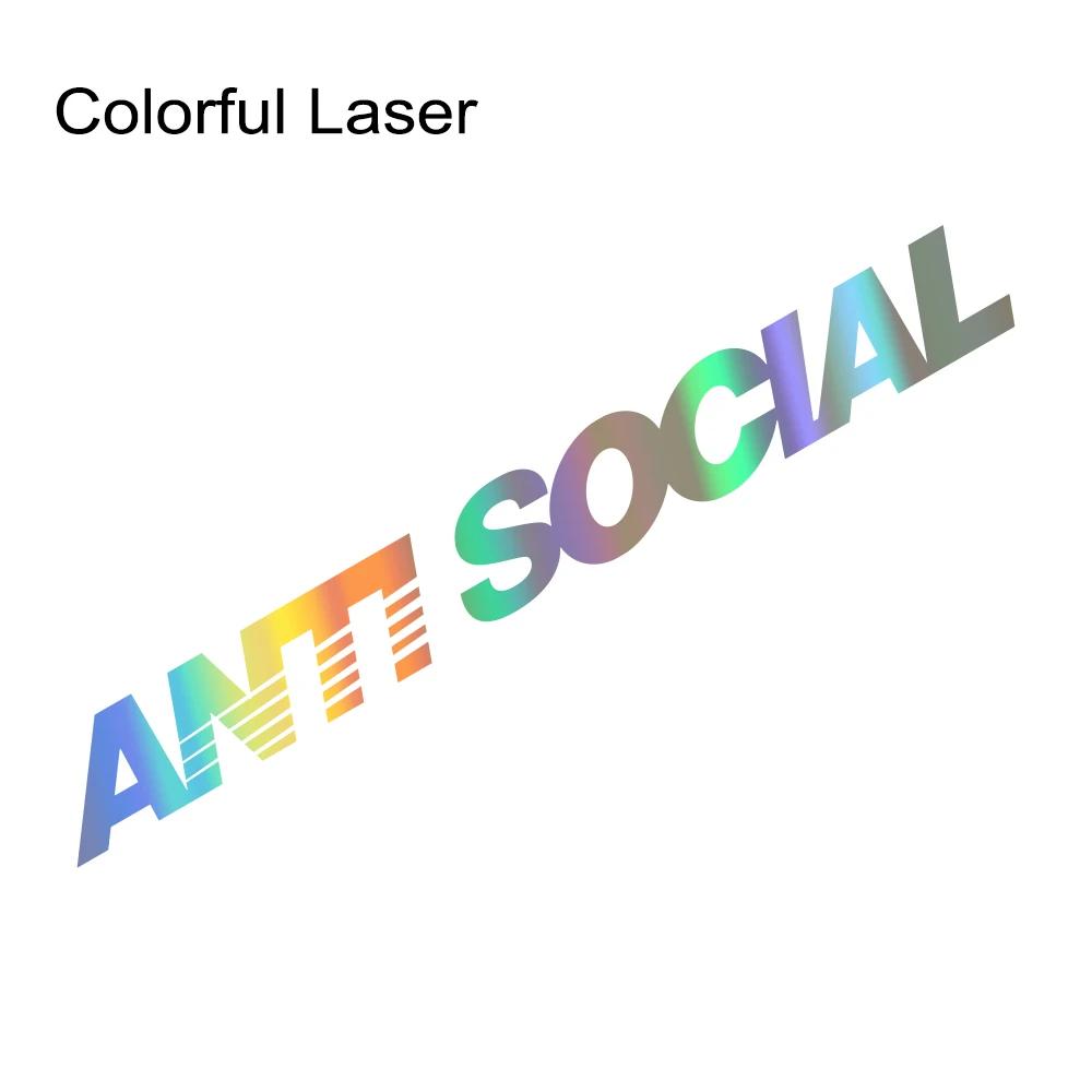 Adesivo per parabrezza anteriore auto Slogan ANTI SOCIALE Vinile PVC Autoadesivo Decorazione Auto Styling Adesivi Accessori