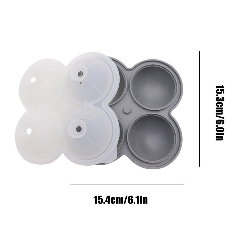 Ice Ball Maker Mold Ice Maker 4 Cavity Silicone Kitchen Sphere Ball Mold Easy Release For Whisky Cocktails Coffee Water