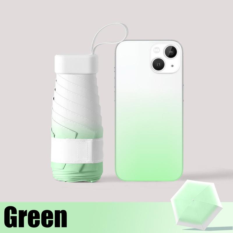 

Мини зонт складной градиентного цвета с защитой от УФ-лучей, повседневный, прочный, компактный зонт для мужчин и женщин для активного отдыха Iron&6K зелёный