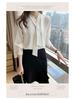 Women's White Chiffon Long Sleeve Shirt - 2025 Spring/Summer Casual & Professional Design