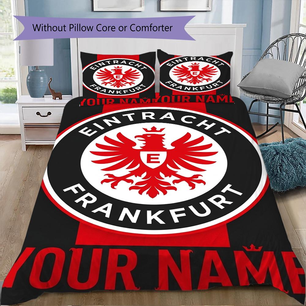 Biancheria da letto personalizzata Eintracht Frankfurt, Set piumone Copripiumone Federa Regalo di compleanno per la casa(1 * copripiumino + 2 * federa, senza nucleo)_xia