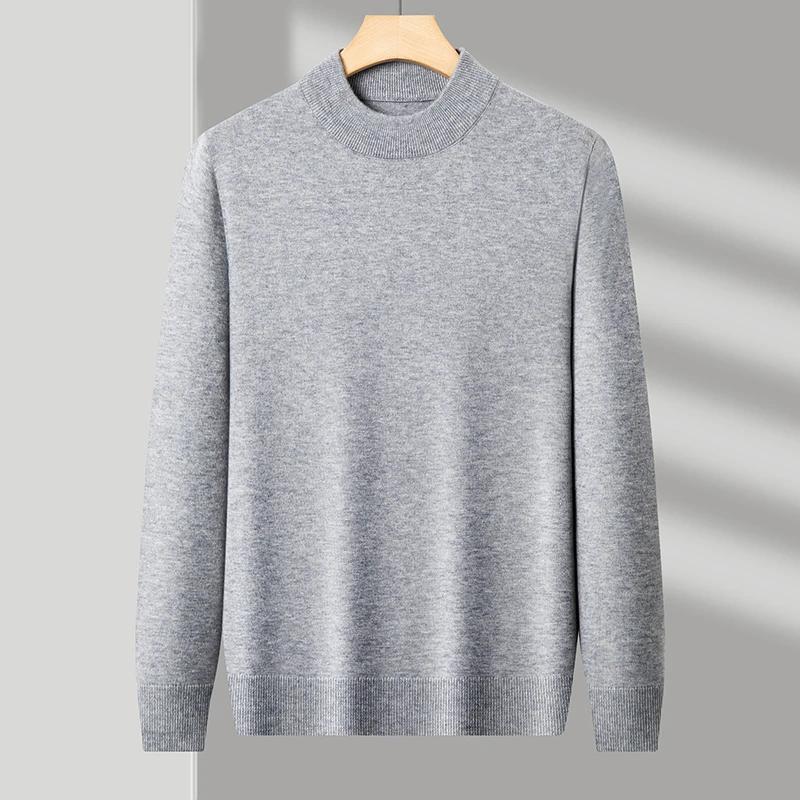 Half Turtleneck Knitwear Sweater Autumn/Winter Neck Sweatshirts Solid Color Pullovers Man Casual Mens Clothing
