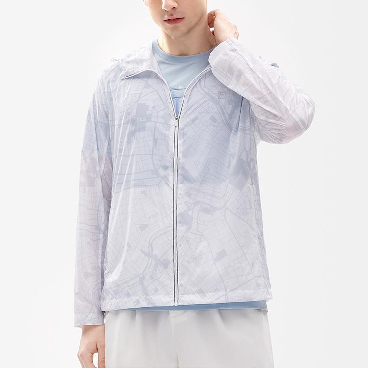 Fila SS22 Casual Hooded Woven Logo Print Jacket Men Jacket Standard-White F11M237704F-WT