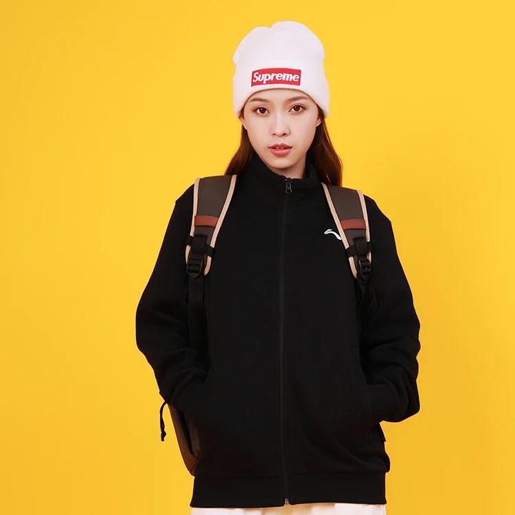 Li Ning Sports Lifestyle Series Logo Casual Stand Collar Jacket Unisex Jacket Black AWDR565-1