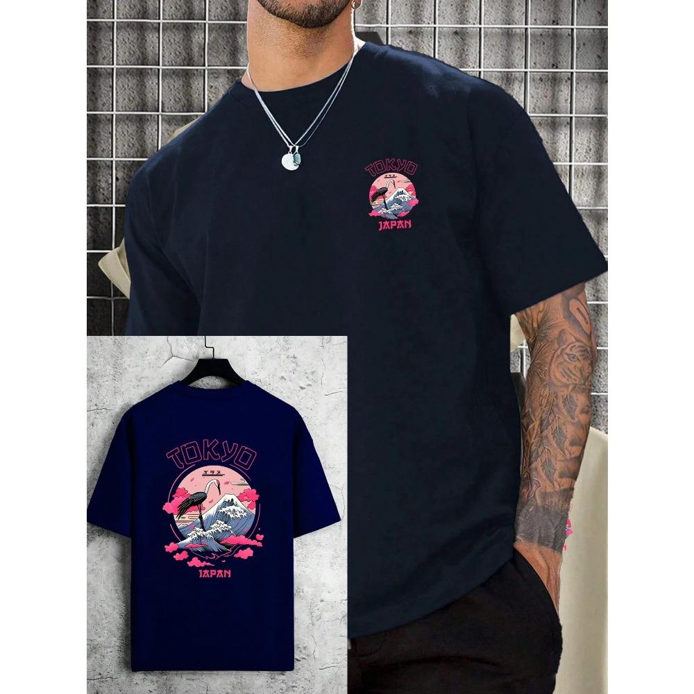 Tokyo Men Cotton T-shirt Luxury Brand Fashion Big Size Top Casual Short Sleeve Streetwear Classic Print New Arrival Tee S-4XL