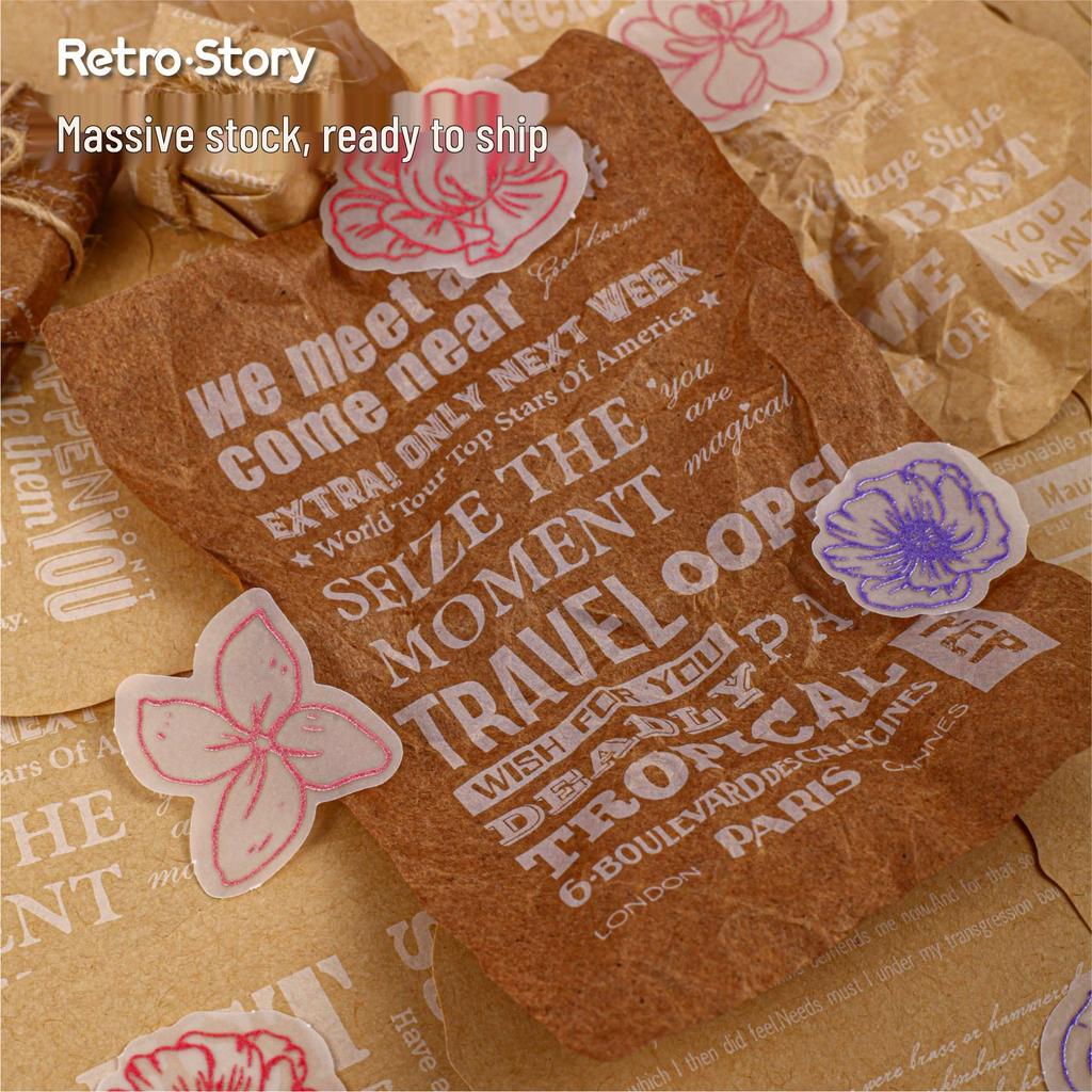 Huaxiang Retro DIY Journal Decoration Material Pack - 4 Styles
