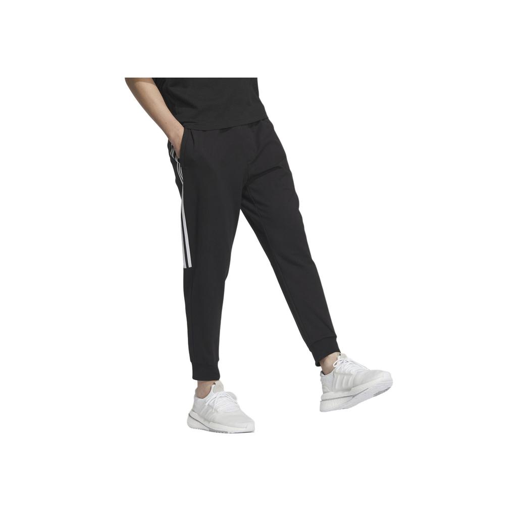 Adidas SS23 Contrast Stripe Elastic Waistband Joggers Men Bottoms Black IA8182