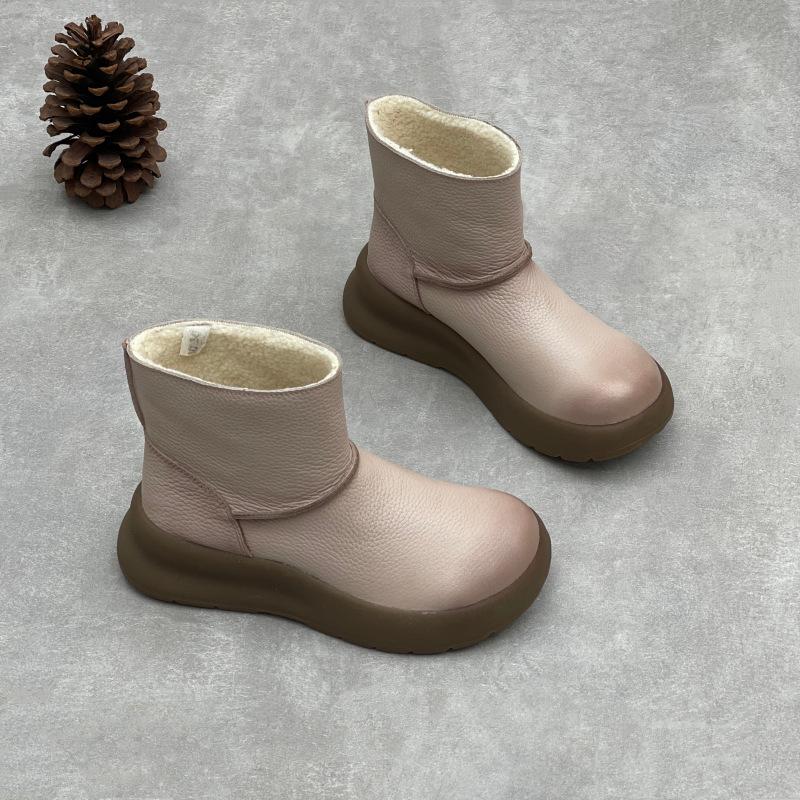 Baumwollschuhe, Schneestiefel mit dicker Sohle, Warme Baumwollstiefel mit Fleecefutter, Lässige Damenstiefel
