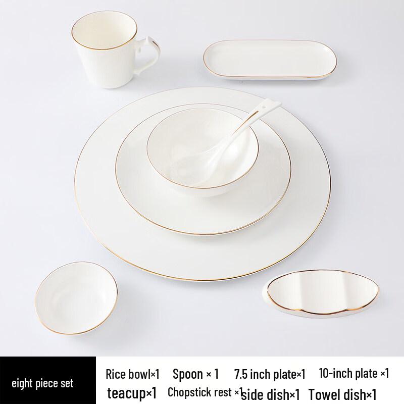 

Elegant Gold-Rimmed Bone China Dinnerware Set